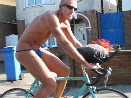 near naked cyclist