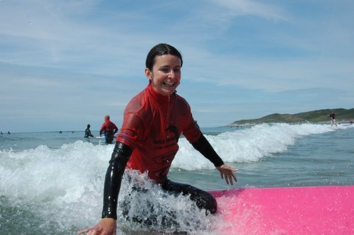 Squiffy's surfing expression. Doing slightly better and it was followed by a full-on stand - promise!