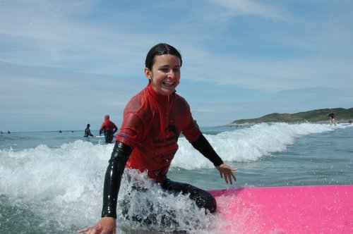 Squiffy's surfing expression. Doing slightly better and it was followed by a full-on stand - promise!