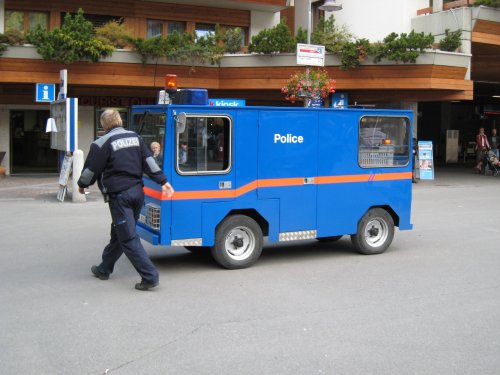 There is no escape from the Police in Zermatt. Unless you can ride a bike. Or run.